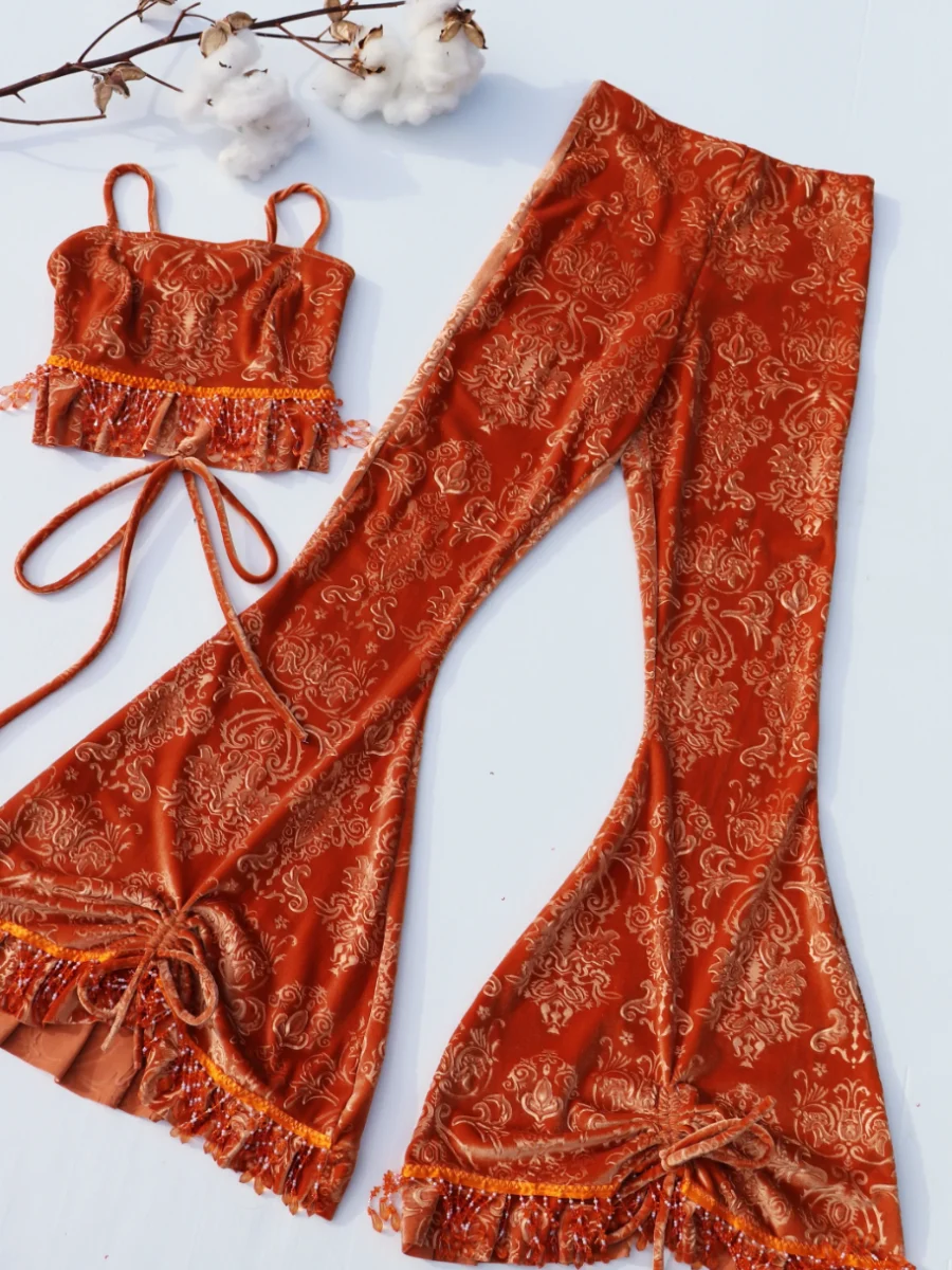 Embroidered Bohemian Red Set - Casa Annie Bali our works image 1